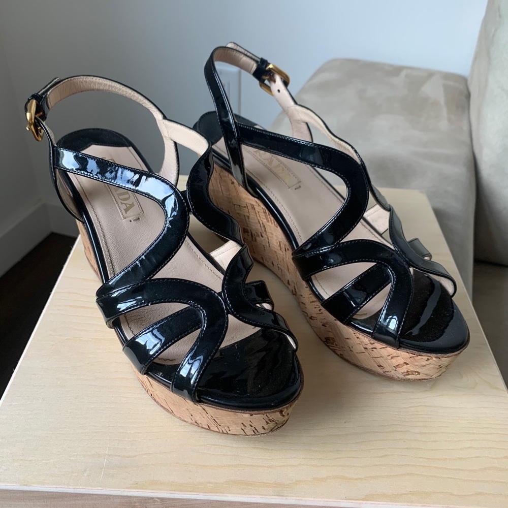 Black & Cork Prada Wedges